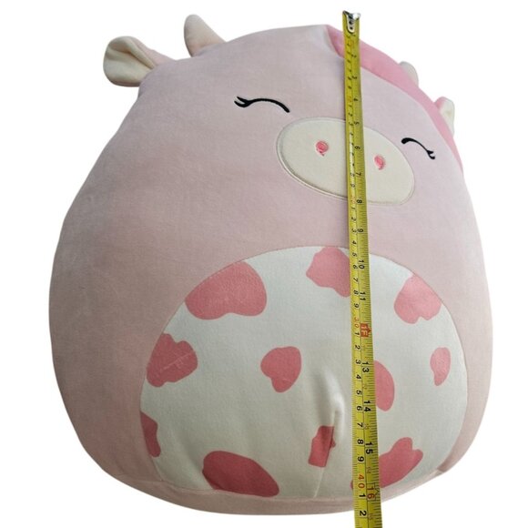 Squishmallows Kellytoy Clay Pink Cow Squishy Soft Plush 16" Spotted Belly White - Picture 2 of 9
